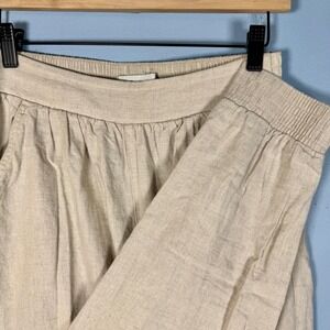 Abercrombie & Fitch Women's‎ S Beige Linen Blend 25" Joggers Pants Elastic Waist